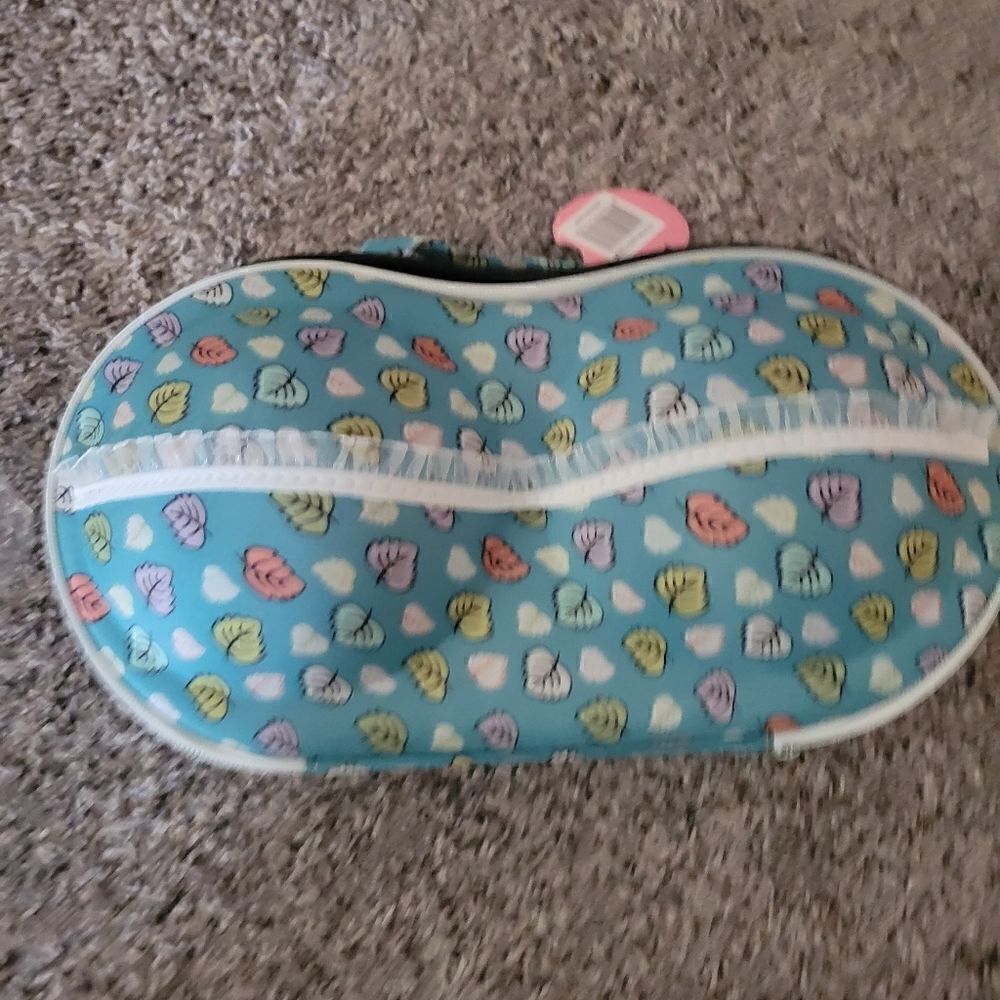 Suncatcher Blue Lingerie Travel Bag Organizer Leaf Print NWT